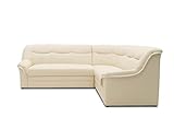 DOMO Collection Berlin Ecksofa, Sofa in L-Form mit Schlaffunktion, Eckcouch mit Federkern, 250 x 205 x 89 cm, Polsterecke in beige (creme)