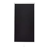 Amazon Basics Verdunkelungsrollo ohne Zugkette, ohne Bohren, 65 x 150 cm, Schwarz