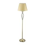 Relaxdays Schirmlampe, dekorative Stehlampe mit Schalter, antikes Design, E27-Fassung, Dekolampe, HD: 158 x 39 cm, gold, Stehlampe Gold, 158 x 39 x 39 cm