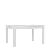FORTE Tuluza Tisch ausziehbar, Holzwerkstoff, Weiß Hochglanz kombiniert mit Weiß, 76 x 240 x 90 cm