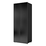 Lomadox Kleiderschrank Drehtürenschrank in schwarz Hochglanz, B/H/T ca. 80/200/52 cm