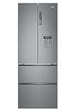 Haier B3FE742CMJW Kühl-Gefrierkombination/French Door / 70 cm Breite / 458 Liter/Wasserspender/Total No Frost/MyZone Pro/Humidity Zone/ABT, Edelstahllook