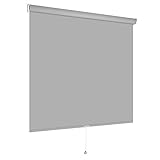 deko-raumshop Springrollo Mittelzugrollo Schnapprollo Rollo Grau Silbergrau Breite 60-240 cm Länge 180 cm Blickdicht Lichtdurchlässig Sonnenschutz Sichtschutz (242 x 180 cm)