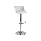 TEMKIN Home Barstühle Mode Barstuhl Drehbar Barstuhl Moderner einfacher Eisenhocker Höhenverstellbarer Barhocker mit Rückenlehne für Küche, Esszimmer und Wohnzimmer (Farbe: Blanc)