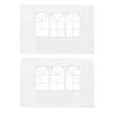 JUNZAI Partyzelt-Seitenwände 2 Stück mit Fenster, Seitenteile Pavillon, Seitenwände Für Pavillon, Pergola Seitenwand, PE Weiß