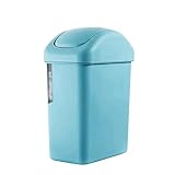 GRFIT Mülleimer Kosmetikeimer Rechteckiger Haushalts-Toiletten-Mülleimer mit Deckel, Mülleimer mit Schwingdeckel for den Innenbereich Treteimer Bad Mülleimer Abfalleimer (Color : Blauw, Size : 6l)