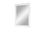 Flex 35 - Wandspiegel 30x40 cm mit Rahmen (Weiss hochglanz), Spiegel nach Maß mit 35 mm breiter MDF-Holzleiste - Maßgefertigter Spiegelrahmen inkl. Spiegel und stabiler Rückwand mit Aufhängern