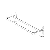 STOBAZA Küche Doppelt Für Bad Haushalt Wandaufhängung Handtuchstange Drinnen Badezimmer Kleiderbügel Dusche Stahlregal Auf Zimmer Toilette Bar Edelstahl Aluminium