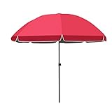 GQJNHUI 2.0/2.4/2.8M Sonnenschirm,Sonnenschirm Outdoor Stall Großer Runder Strand Hang Schirm,Garten Terrassenschirm,blau/rot,45° Neigung Ohne Fuß (Color : Red, Size : 2.8M)