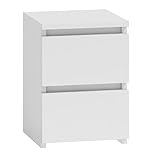 Nachttisch 30x30 Weiß Beistelltisch Schublade Nachtkommode Kommode Modern Beistellschrank Nachtschrank Modern Minimalistisch (M2 WEIß)