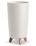 Blumentopf Blumenkübel mit Füßen Pflanzkübel Gracia Slim Rund Übertopf Matt Pflanztopf (Höhe 44,5cm, Weiß)