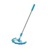 Veemoon 1 Stück Teleskop-Dreiecksmopp Blau Mini-Mopp Hartholz-Bodenwischer Teleskop-Mini-Mopp Rotierender Mopp Porzellan-Fliesenreiniger Reinigungsschrubber Mini-Dreiecksmopp