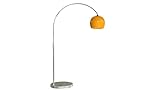CCLIFE LED E27 Bogenlampe höhenverstellbar Marmorfuß weiß orange Stehlampe Stehleuchte Standleuchte Bogenleuchte Bogenstandleuchte, Farbe:Orange