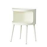 Runder kleiner Aufbewahrungstisch Eisen Couchtisch Schlafzimmer Nachttisch Bett Beistelltisch Wohnzimmer Sofatisch (Farbe: Weiß Größe: 40 * 55 cm)