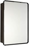 Eintüriger Badezimmer-Spiegelschrank, wandmontierter Medizinschrank aus Edelstahl mit magnetischer Tür, schwarz, rechts, 500 x 700 x 140 mm (rechts 500 x 700 x 140 mm)