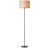 1 flammige Stehlampe im Nature Stil - dekorative Stehleuchte mit Fußschalter - geeignet für E27 Leuchtmittel - aus Metall/Holz - in Hellbraun/Schwarz - Ø 38 cm & 1,62m Höhe
