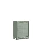 Keter niedrig Schrank mit 2 verstellbaren Einlegeböden, aus Kunstharz, Planet Outdoor, 80 x 44 x 100 cm Ecommerce Pack, Harz, grün