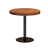 GRFIT Kaffeetisch Esstisch, rustikaler runder Holztisch mit Metallbeinen for Küche, Wohnzimmer, Balkon, Couchtisch, Bristro-Tisch for Café/Bar/Restaurant, geeignet for 2 Personen Beistelltisch