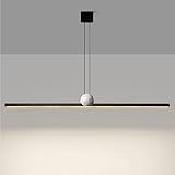 WLBHWL Dimmbare Lineare Pendelleuchte, 72 W/96 W/120 W, LED-Hängeleuchte, Höhenverstellbar, Kronleuchter Für Kücheninsel, Esszimmer, Wohnzimmer, Büro, Matt