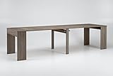 Skraut Home - Ausziehbarer Konsolentisch bis zu 3 Meter - Maße geschlossen: 75 x 90 x 50 cm - Dunkle Eiche - Ideal für Ihr Esszimmer, Wohnzimmer oder Ihren Schreibtisch