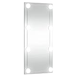 Tidyard Wandspiegel mit LED-Leuchten LED-Spiege Schminkspiegel Badezimmerspiegel Badezimmer-LED-Wandspiegel Lichtspiegel Dekospiegel Flurspiegel Gartendeko Zierspiegel Standspiegel 50 x 100 cm (B x H)