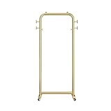 Garderobenständer Licht Luxus Boden Mantel Rack Hause Einfache Sonne Rack Student Schlafsaal Schlafzimmer Hängende Kleidung Rack Multifunktionale Rack Mit Rädern Kleiderständer ( Color : Gold , Size :