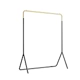 Garderobenständer Kleiderständer for Aufhängen, Bodenbelag, Schlafzimmer, Zuhause, Einzelstange, Wäscheständer, kleine Garderobe for den Innenbereich Jackenständer/ Kleiderständer ( Color : Black+Gold