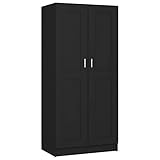 Tidyard Kleiderschrank Garderobenschrank Schlafzimmerschrank Mehrzweckschrank Schrank Dielenschrank Schwarz 82,5 x 51,5 x 180 cm (L x B x H) Holzwerkstoff