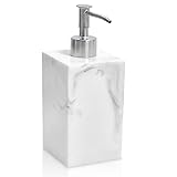 Superior Interior Seifenspender in Marmoroptik für Badezimmer Küche Nachfüllbar 500ml Spülmittelspender, Soap Dispenser, Pumpspender, Schaumspender, Shampoo Flaschen zum Befüllen (Weiß)