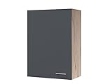 Flex Well Hochhängeschrank Küche - 60 x 89 cm breit - Basaltgrau Matt San Remo Eiche – Morena