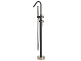 Beliani Badewannenarmatur freistehend schwarz matt Gold Victoria