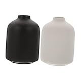 OFFSCH 2 Stück Vase Mit Blumendekor Schwarzer Blumentopf Bürodekor Moderne Blumenvase Keramik Blumenvase Dekorative Vase Einweihungsparty Einfacher Blumentopf