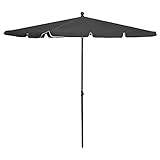 JUNZAI Sonnenschirm, Sonnenschutz Garten, Sonnenschirm Terrasse, Balkonsonnenschirme, Balkon Sonnenschutz, Balkon Sichtschutz Uv-Schutz, mit Mast 210x140 cm Anthrazit