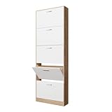 Organize Schuhschrank 15 Paar Extradünne Schuhe - Regalschrank mit großer Kapazität für Flur, Diele - Weiß