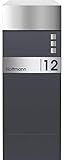 Frabox® Design Paketkasten NAMUR anthrazitgrau RAL 7016 / Edelstahl, mit Hausnummer & Namen
