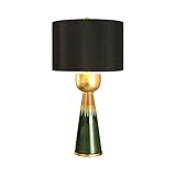 BinOxy Nachttischlampe Grüne Tischlampen Keramik Nachttischlampen mit Stofflampenschirm Moderne Kreative Nachttische Lampen for Home Office Restaurant, 30,7 'H Lampe für Schlafzimmer