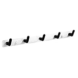 IXART Garderobenhaken Wandhaken Badezimmerhaken Wandhalterung Nagelfrei Kleiderhaken Kleiderhaken Wandgarderobe Badezimmerzubehör Kleiderbügel Wandhaken Wandgarderobe (Color : Black White 5 Hooks)