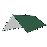 Jojomino Outdoor-Markise, wasserdicht, für Camping, Strand, Sonnenschutz, Schatten, Regenfliegen, Zelt, Grün, 3 x 4 m