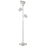 BAUFAS Moderne Schreibtisch-Stehlampe, Baum, 3-flammig, 70' hoch, gebürstetes Nickel-Silber, verstellbare Kugelköpfe, helle Beleuchtung for Wohnzimmer, Lesehaus, Schlafzimmer, Heimbüro