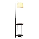 MINDONG HZH Schwarze Stehlampe, drehbarer Kleiner Tisch, Stehlampe, Couchtisch, Wohnzimmer, Schlafzimmer, Lampe (Farbe: Beige)