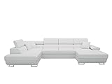 Ecksofa Cotere Bis Premium, Eckcouch, Sofa mit Schlaffunktion und Bettkasten, U-Form Couch Wohnlandschaft Farbauswahl (Abriamo 05, Seite: Links)