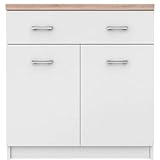 ok-living OKL stilvolle Kommode Tomi modernes Design 80cm mit Schubladen Flur und Wohnzimmer Aufbewahrung für Wohnzimmer und Schlafzimmer Anrichte Sonoma Weiß