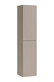 Muebles Slavic Iconic Cashmere Hochschrank für Badezimmer, Hängender Kleiderschrank, gerippte Türen, Kaschmirfarbe