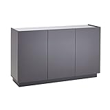 trendteam smart living Luca Sideboard, Holzwerkstoff, Grau Matt Lack, 138 x 83 x 40 cm