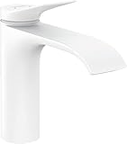 hansgrohe Waschtischarmatur Vivenis, Wasserhahn Bad mit Auslauf Höhe 110 mm, Badarmatur wassersparend, Mattweiß