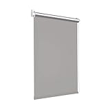 Victoria M. Tenebra Thermorollo Rollo, Verdunkelungsrollo, Hitzeschutz, Sichtschutz, Ohne Bohren, inkl. Montagematerial, 90 x 220 cm, Grau
