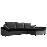 Mirjan24 Ecksofa Chione L Lux mit Bettkasten und Schlaffunktion, Ottomane universell, 3 Sitzer Ecksofa, L-Form Sofa, Couch, Polsterecke mit Bettfunktion, Wohnlandschaft (Paros 06 + Kronos 07)