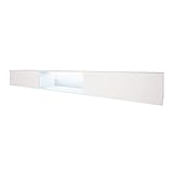 Selsey LARKA - TV Boards / TV Schränke in Weiß Hochglanz mit LED hängend modern 300 cm