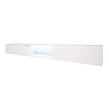 Selsey LARKA - TV Boards / TV Schränke in Weiß Hochglanz mit LED hängend modern 300 cm