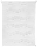 Doppelrollo Wave nach Maß Jalousie Seitenzug Rollo Kettenzugrollo Klemmfix ohne Bohren mit Klemmträger Weiß B: 91-100 cm, L: 40-160 cm Weiß
